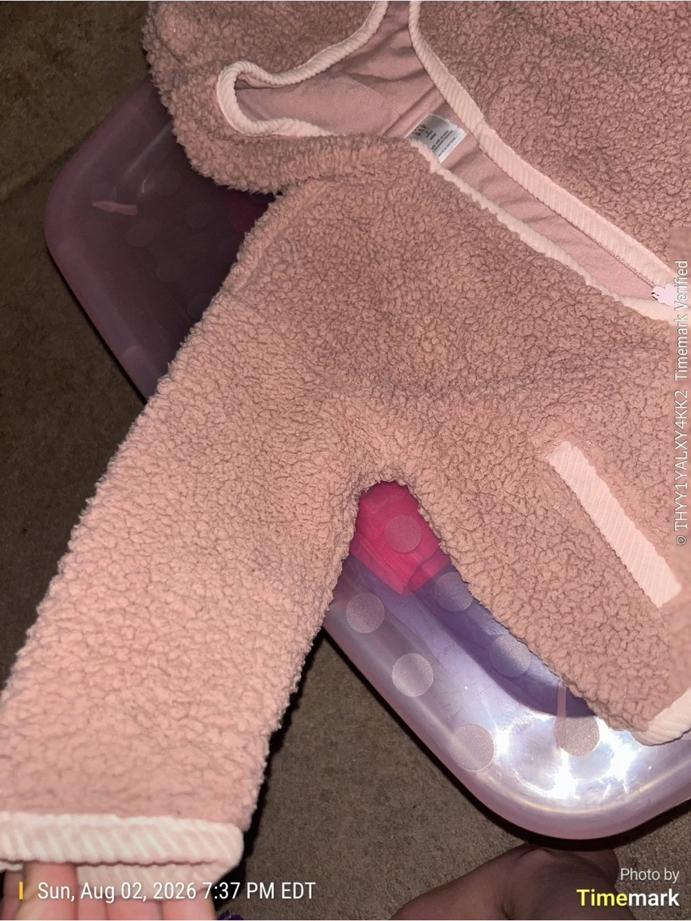 GAP Baby Sherpa Hoodie Jacket - Blush Pink